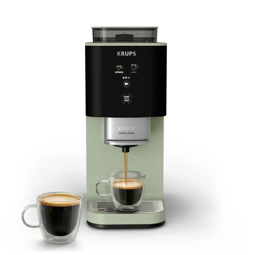 KRUPS Coffee Crush SA401LE0 – kompaktný kávovar s mlynčekom, zelený – detail 1