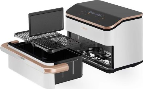 Cosori Dual Blaze TwinFry Smart – teplovzdušná fritéza 10 l, biela, CAF-TF101S-WEUR