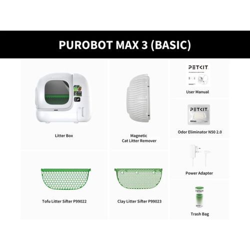 PETKIT Purobot Max 3 Basic – samočistiaca toaleta pre mačky, biela – detail 2