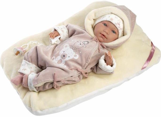 Llorens 74106 New Born – realistická bábika bábätko so zvukmi a mäkkým látkovým telom – 42 cm