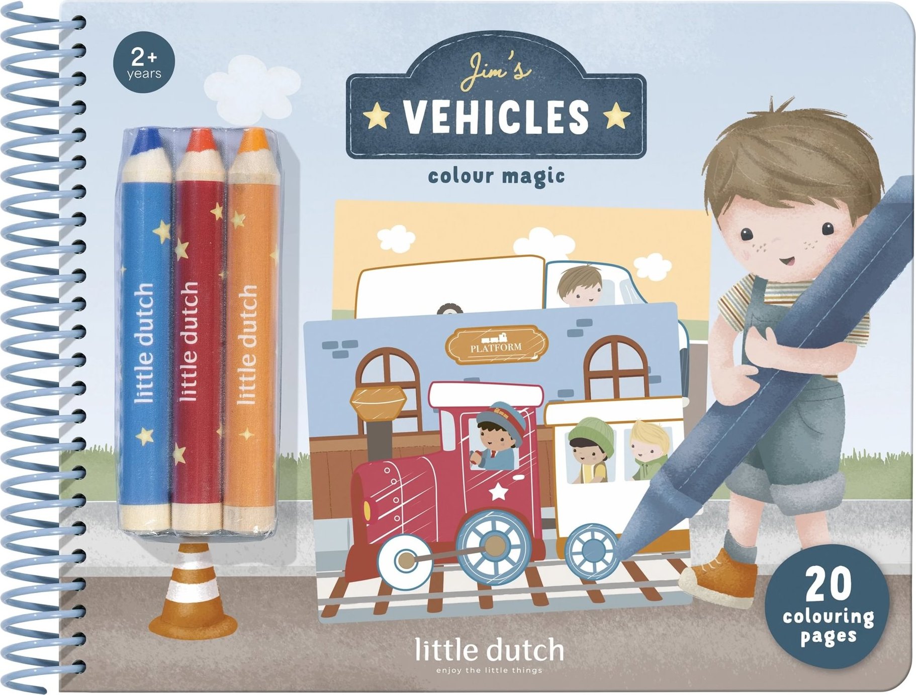 Little Dutch Omaľovánky s pastelkami Doprava Jim