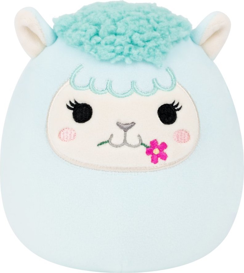 Squishmallows Tyrkysová lama s květinou Lorna