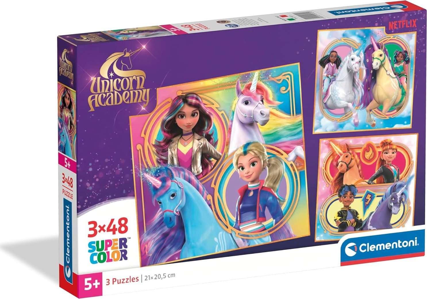 Clementoni Jednorožčia akadémia – puzzle 3× 48 dielikov