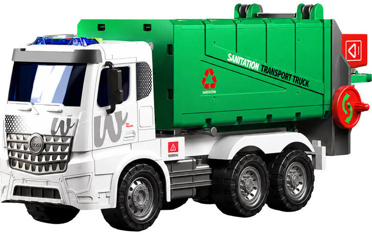 RealG RC-K-2826 Veľké detské smetiarske auto 60 cm, 1 : 10, svetlo a zvuk, zdvíhanie smetných košov