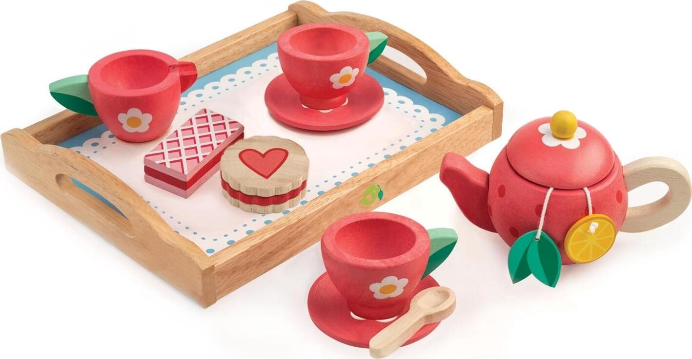 Tender Leaf Drevený čajový servis Tea Tray Set