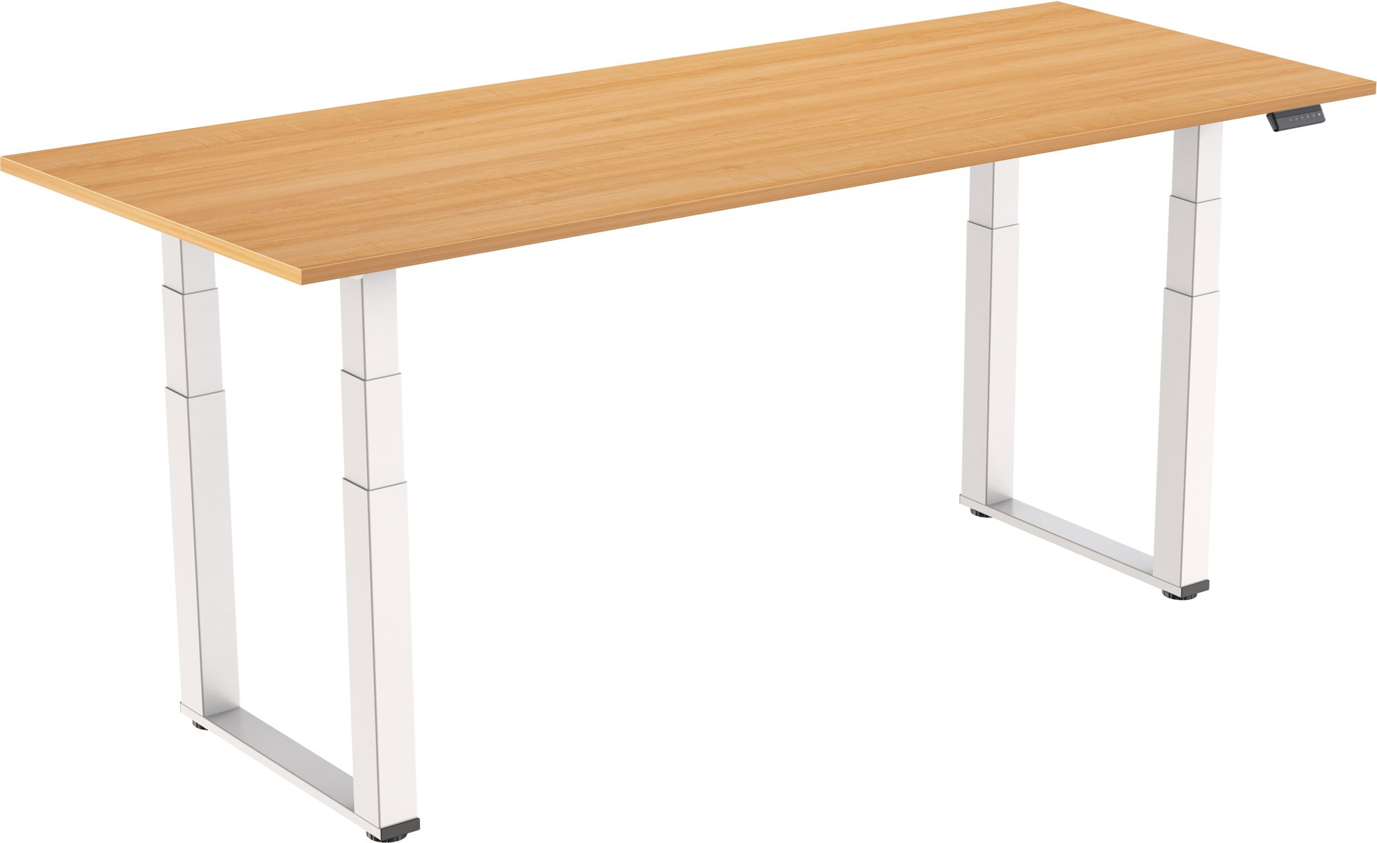 AlzaErgo Table ET7 Heavy Duty biely + doska 160 × 80 cm lamino dub