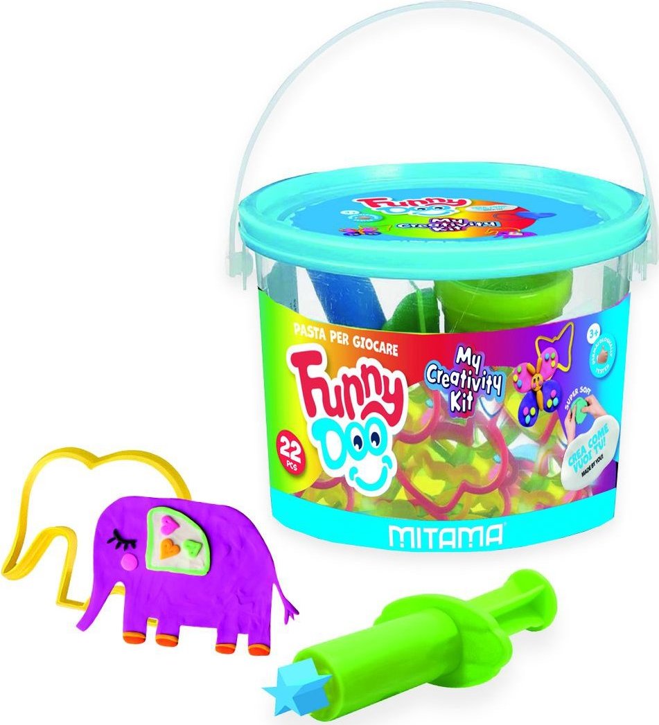 MITAMA FUNNY DOO 22-dielna súprava na modelovanie, 9× 50 g + formy a nástroje