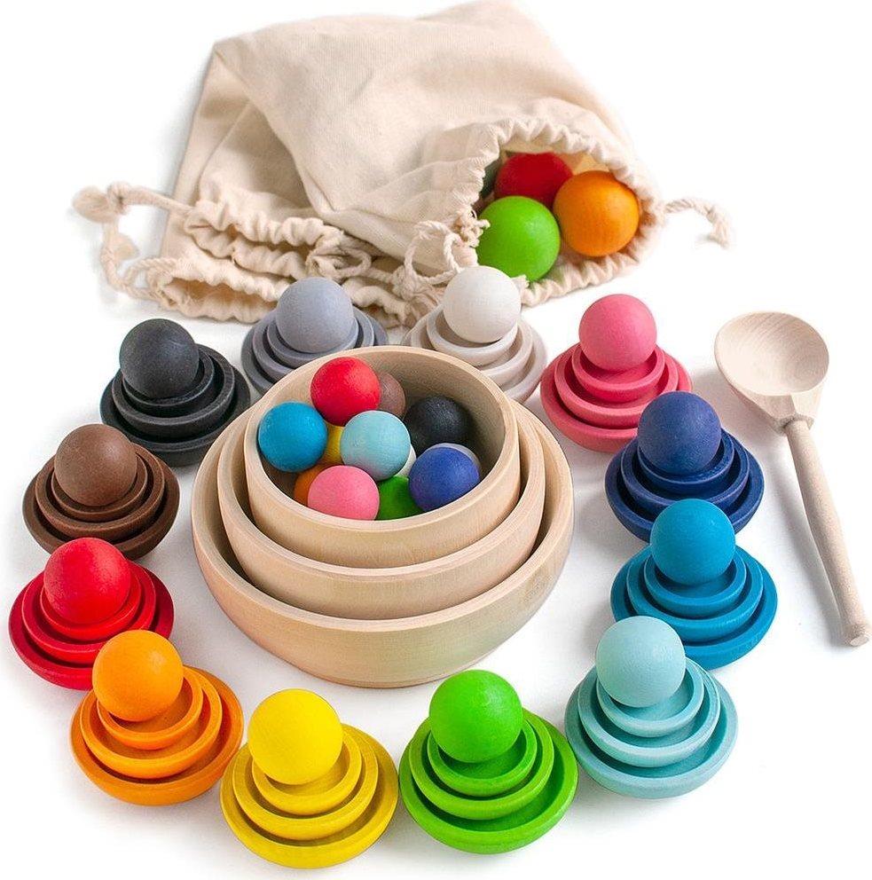 Ulanik Montessori drevená hračka „Colours and Sizes“