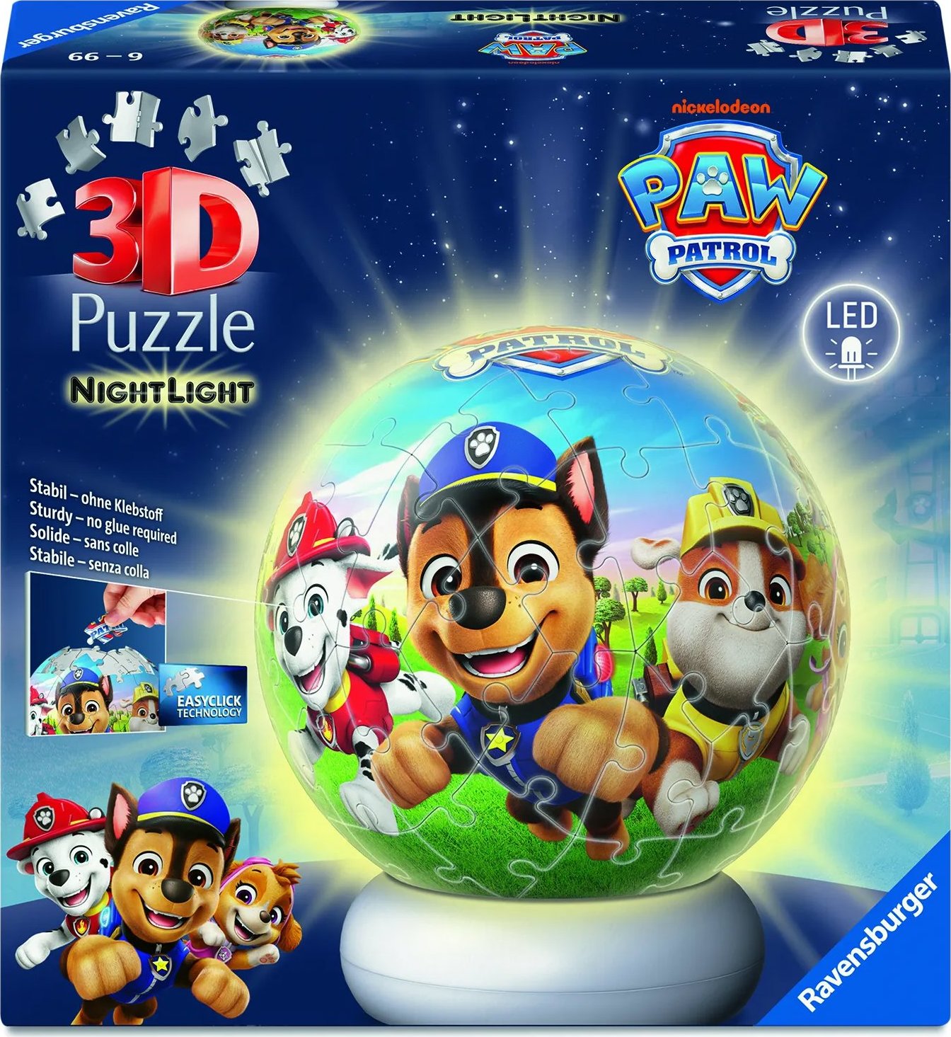Ravensburger 120080572 Puzzle-Ball Labková patrola (nočná edícia)