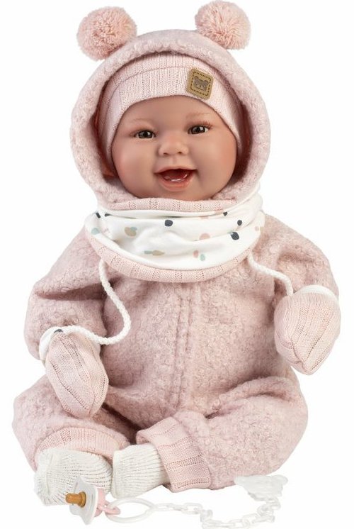 Llorens 84480 New Born - realistické bábätko so zvukmi a mäkkým látkovým telom - 44 cm