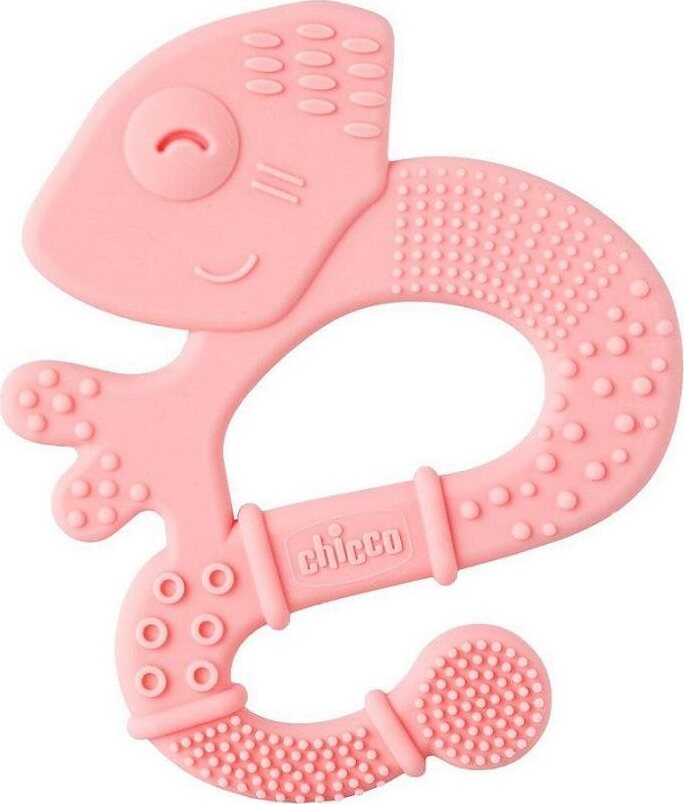 CHICCO Hryzadlo silikónové Super Soft Chameleón ružový 2 m+