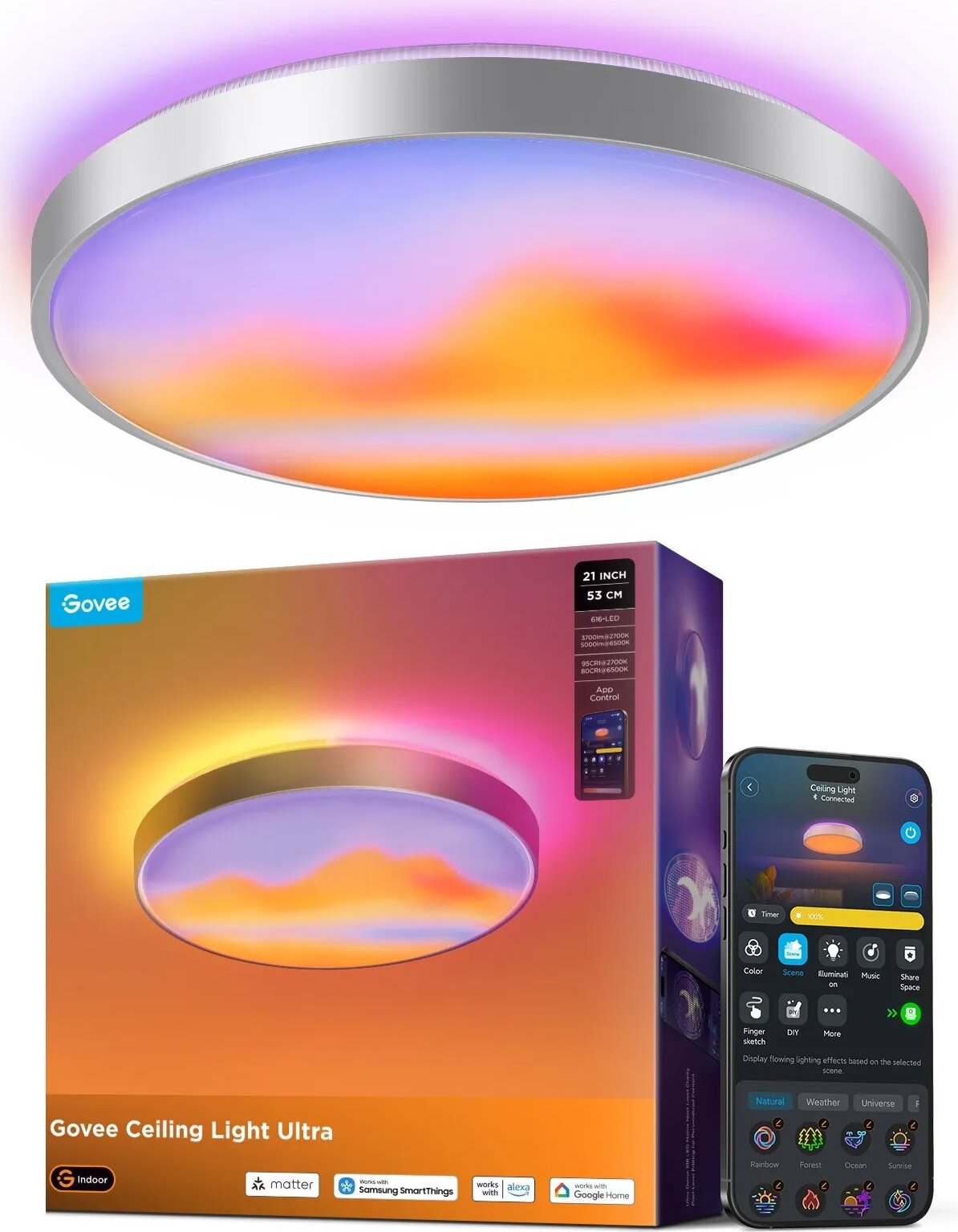 Govee Ultra RGBCIWW Smart duálne, 5000 lm, 53 cm, Matter