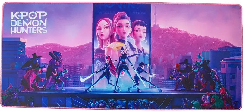 KPop Demon Hunters – Takedown – podložka pod myš a klávesnicu