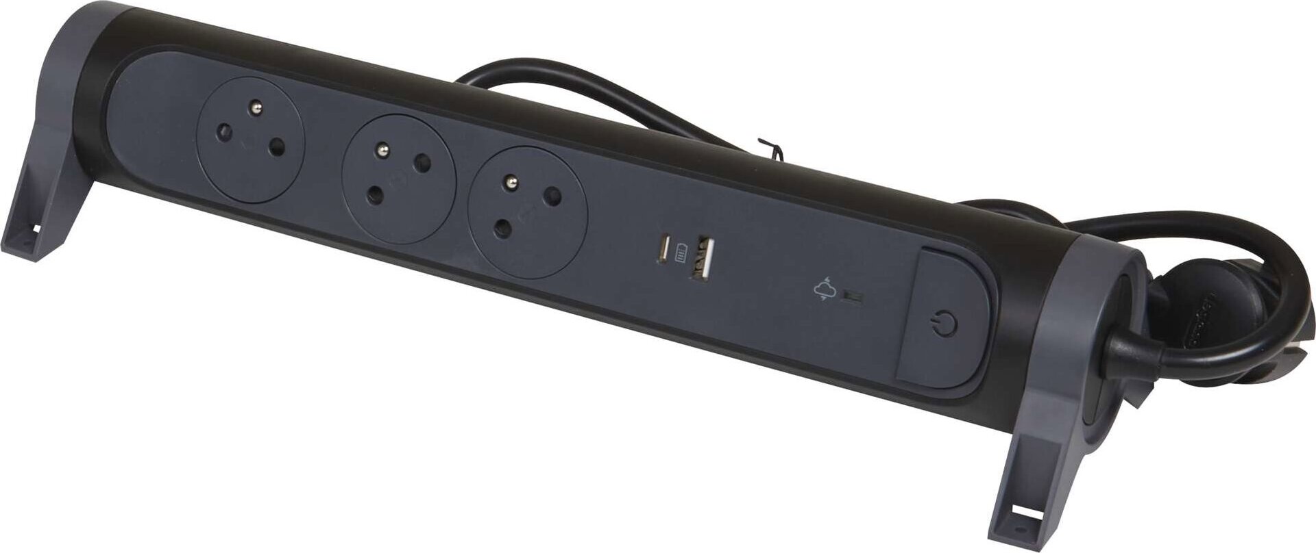 Legrand prepäťová ochrana – 3 zásuvky 1,5 m, čierna