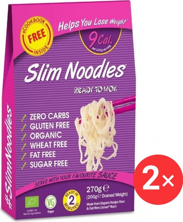 SlimPasta Konjakové rezance BIO v náleve 2× 270 g