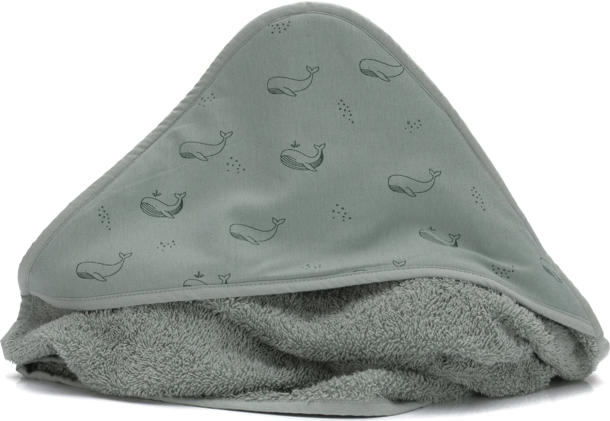 Fillikid Osuška s kapucňou whale green 75 × 75 cm