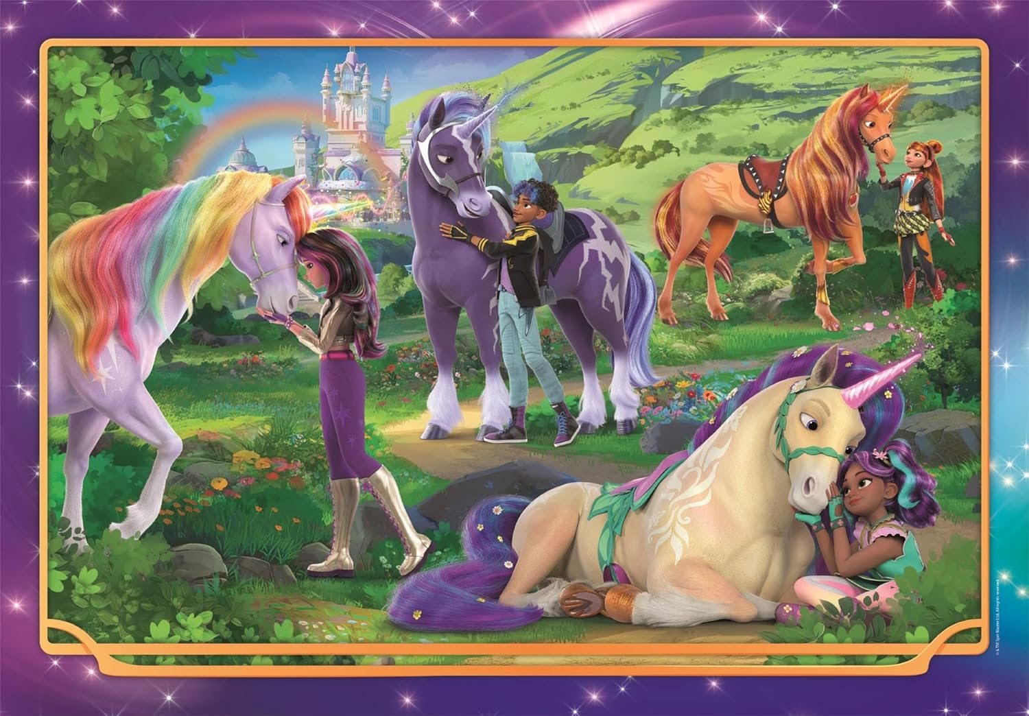 Clementoni Jednorožčia akadémia: Objatie – puzzle 104 dielikov
