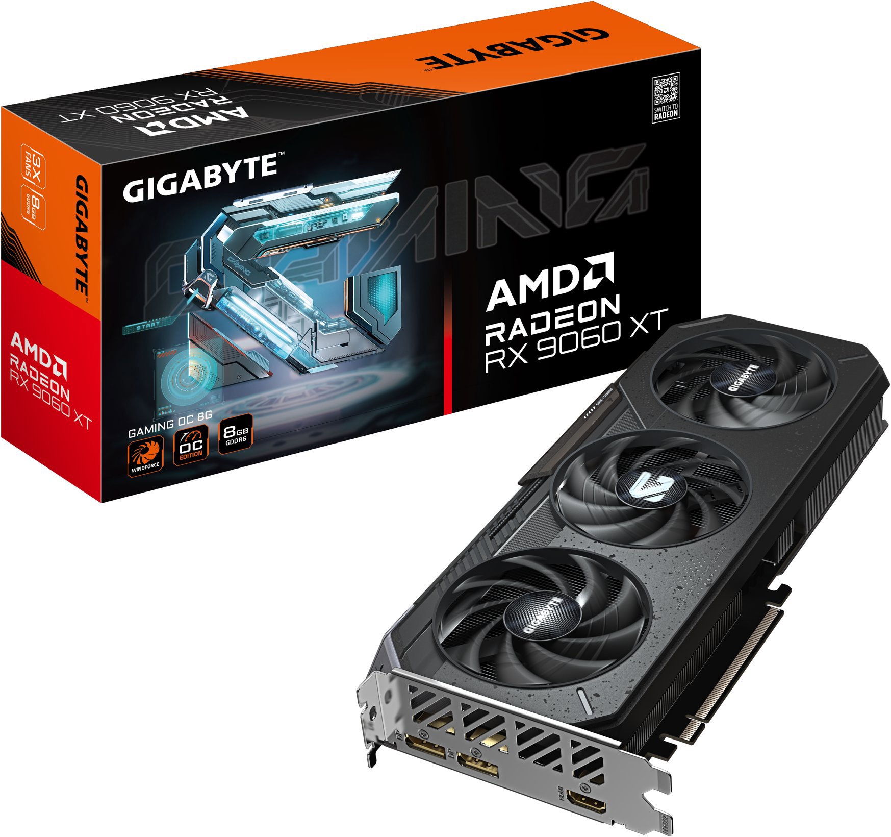 GIGABYTE Radeon RX 9060 XT GAMING OC 8G