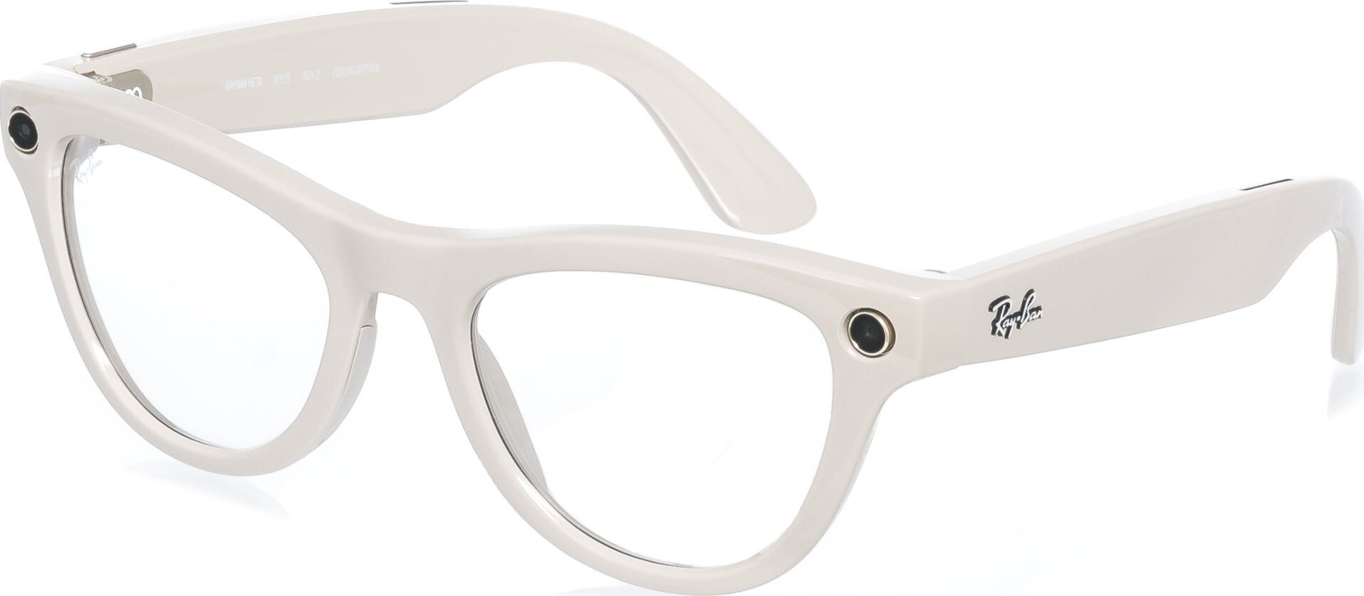 Meta RAY-BAN Meta Skyler (Standard) Smart Glasses (Gen 2) – Shiny Chalky Grey, Clear to Sapphire Tra