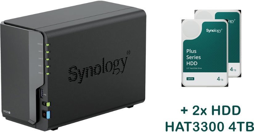 Synology DS225+ 2 × HAT3300-4T (8 TB)