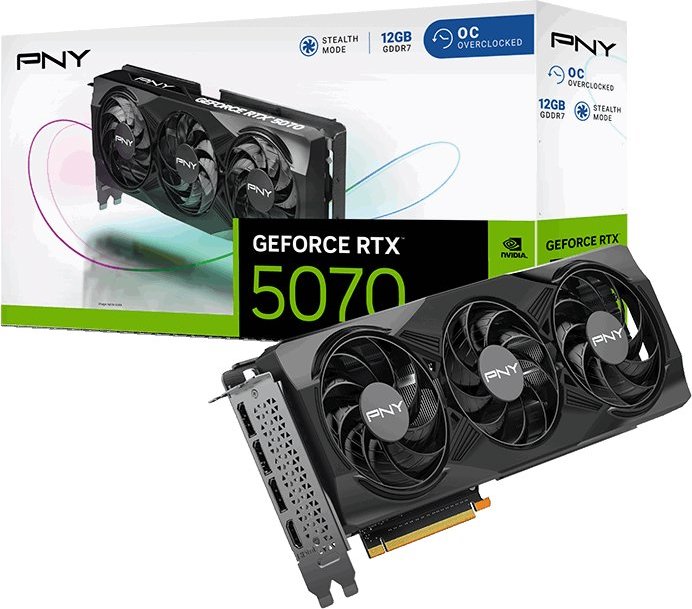 PNY GeForce RTX 5070 Overclocked Triple Fan