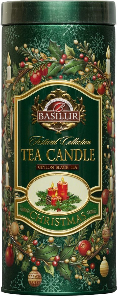 BASILUR Festival Candle Green Edition plech 75 g + čajová sviečka, 11g