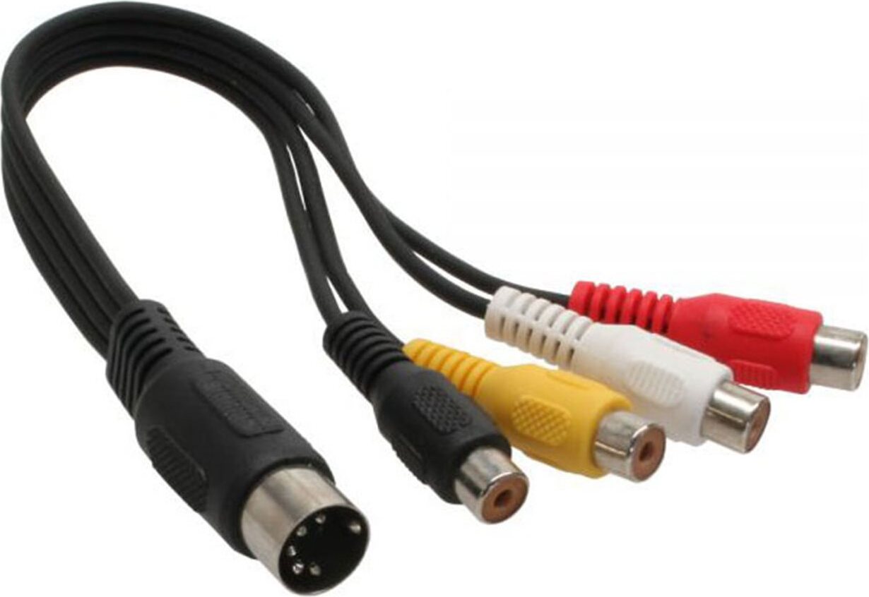 OEM Kábel audio DIN 5pin(M) - 4× cinch(F), 20 cm