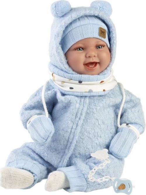 Llorens 84479 New Born – realistická bábika bábätko so zvukmi a mäkkým látkovým telom – 44 cm