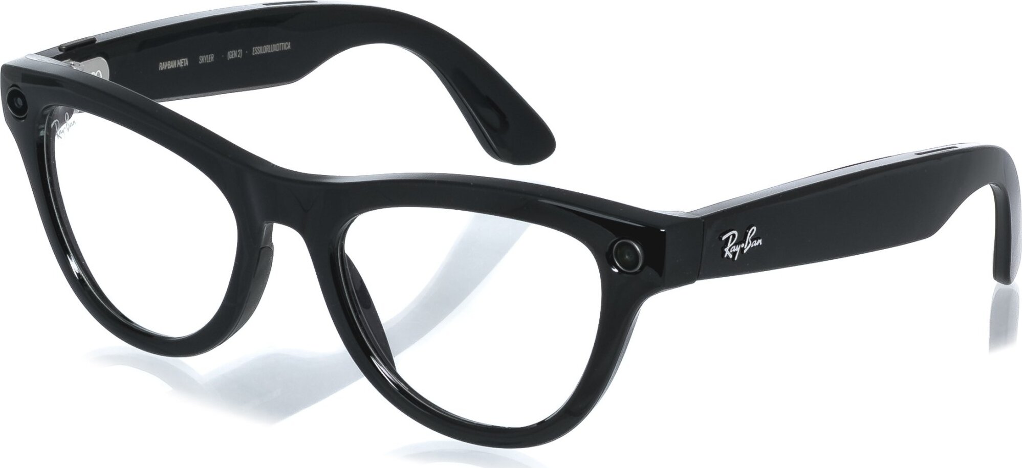 Meta RAY-BAN Meta Skyler (Standard) Smart Glasses (Gen 2) - Shiny Black, Clear to Graphite Green Tra