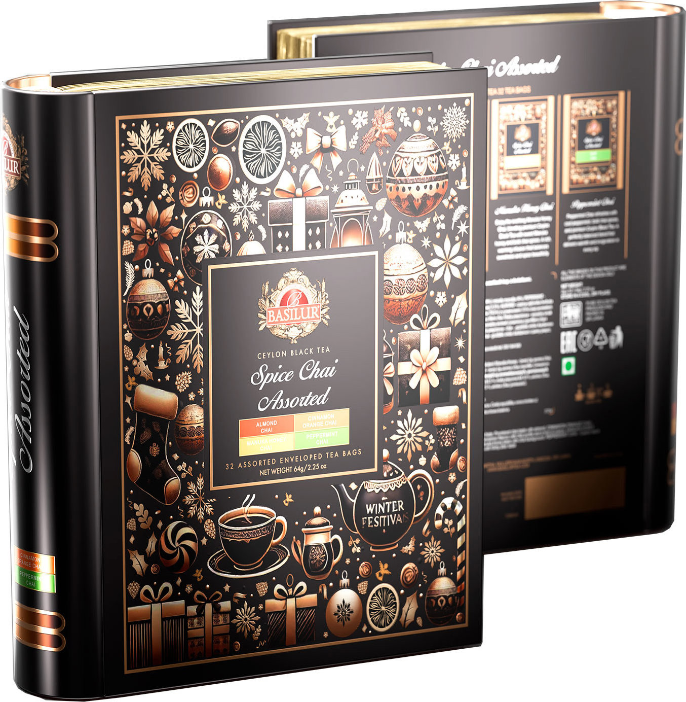 Basilur Christmas Spice Chai Book Assorted 32× 2 g plech