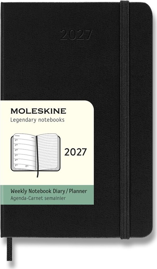 MOLESKINE 2027 L týždenný, tvrdé dosky, čierny