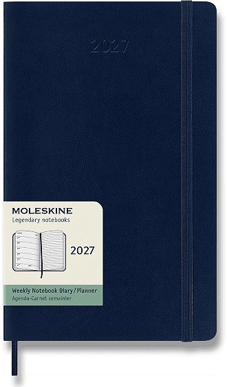 MOLESKINE 2027 L týždenný, mäkké dosky, modrý