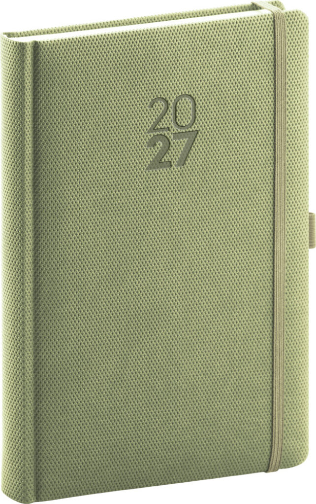 NOTIQUE denný Diamante 2027, olivový, 15 × 21 cm
