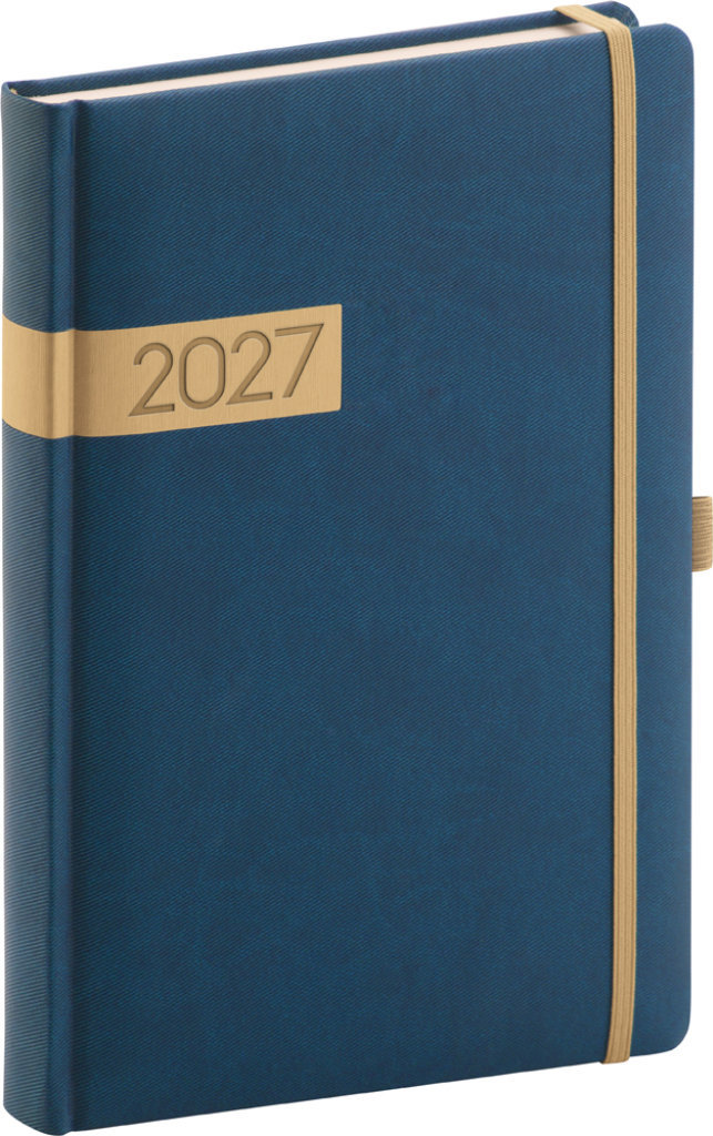 NOTIQUE denný Twill 2027, modro-zlatý, 15 × 21 cm