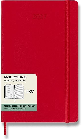 MOLESKINE 2027 L týždenný, mäkké dosky, červený