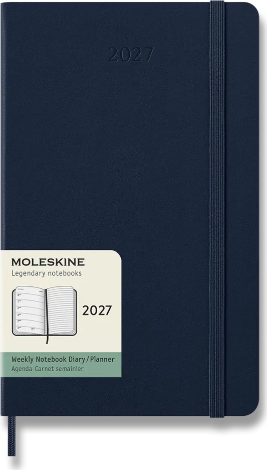 MOLESKINE 2027 L týždenný, tvrdé dosky, modrý