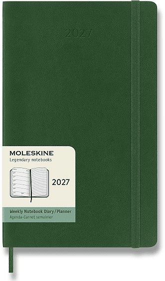 MOLESKINE 2027 L týždenný, mäkké dosky, zelený