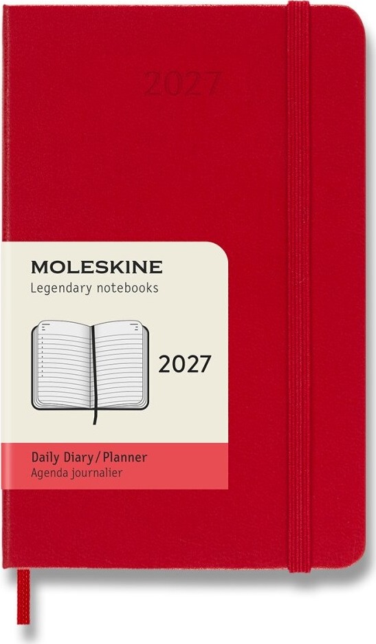 MOLESKINE 2027 L týždenný, tvrdé dosky, červený