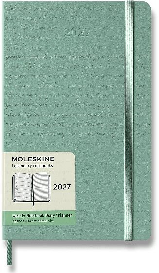 MOLESKINE 2027 Colored Patterned L týždenný, tvrdé dosky, zelený