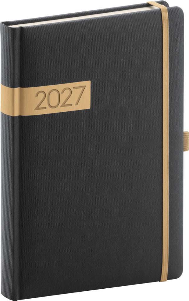 NOTIQUE denný Twill 2027, čierno-zlatý, 15 × 21 cm