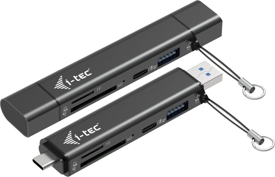 i-tec USB-C/USB-A Dongle SD, TF a 2× USB (1× USB-A, 1× USB-C)