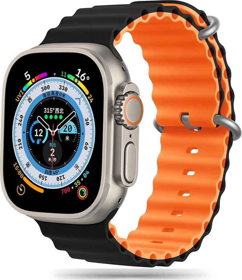 Tech-Protect Iconband Pro na Apple Watch 42/44/45/49 mm, black/orange