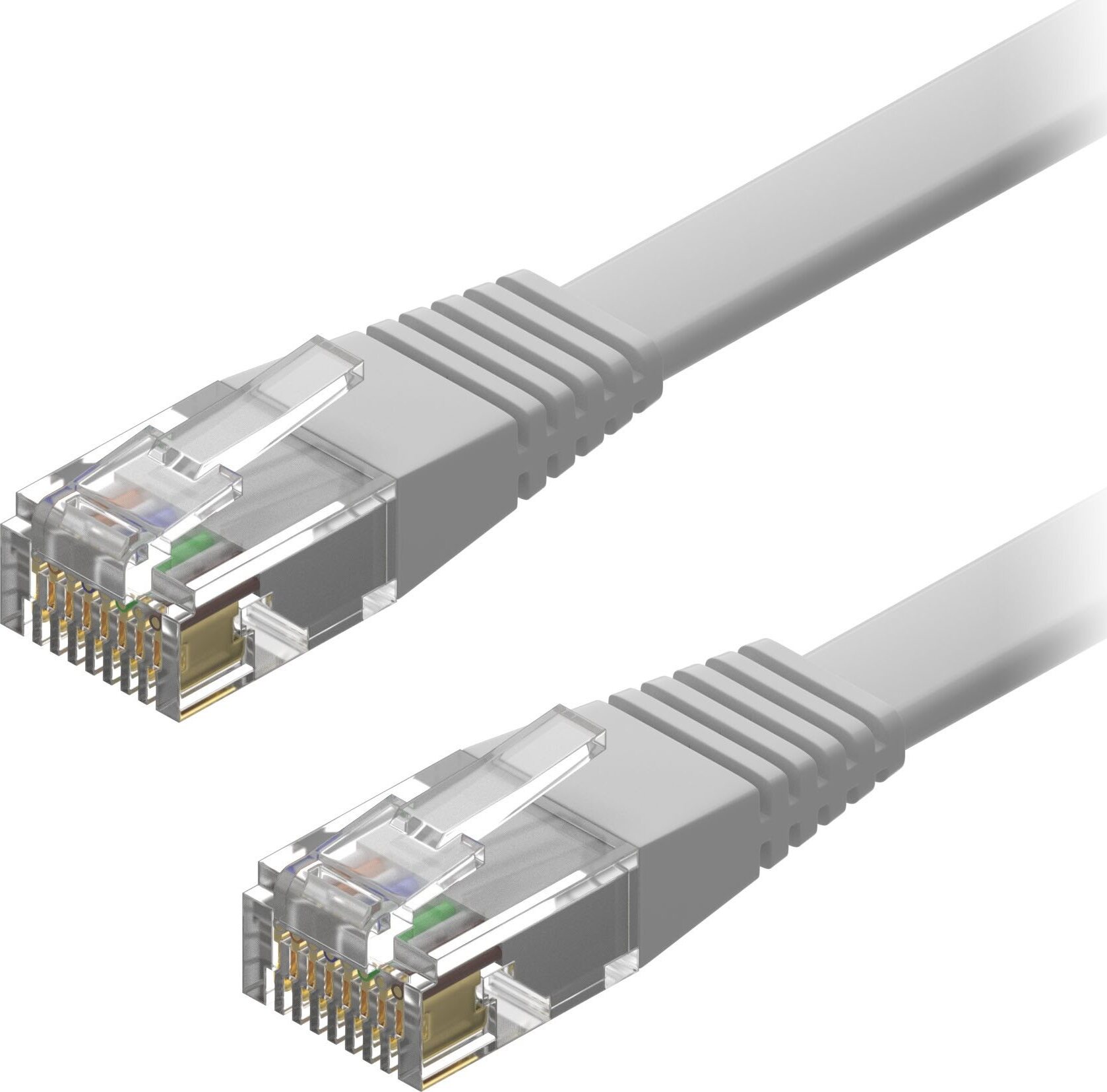 AlzaPower Patch CAT6 UTP Flat 0,5 m sivý