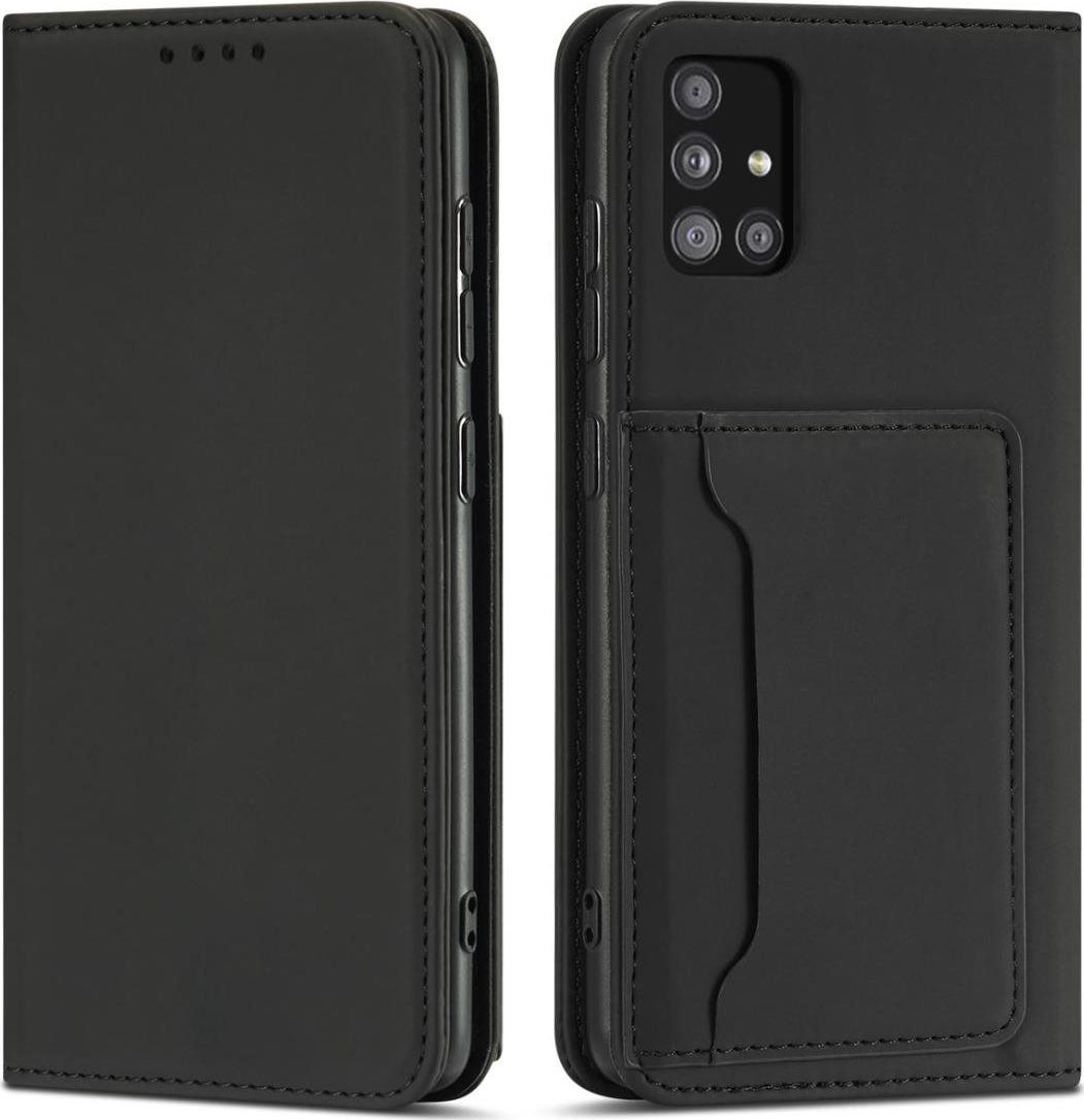Magnet Card knižkové kožené puzdro na Xiaomi Redmi Note 11 Pro 4G/5G, čierne
