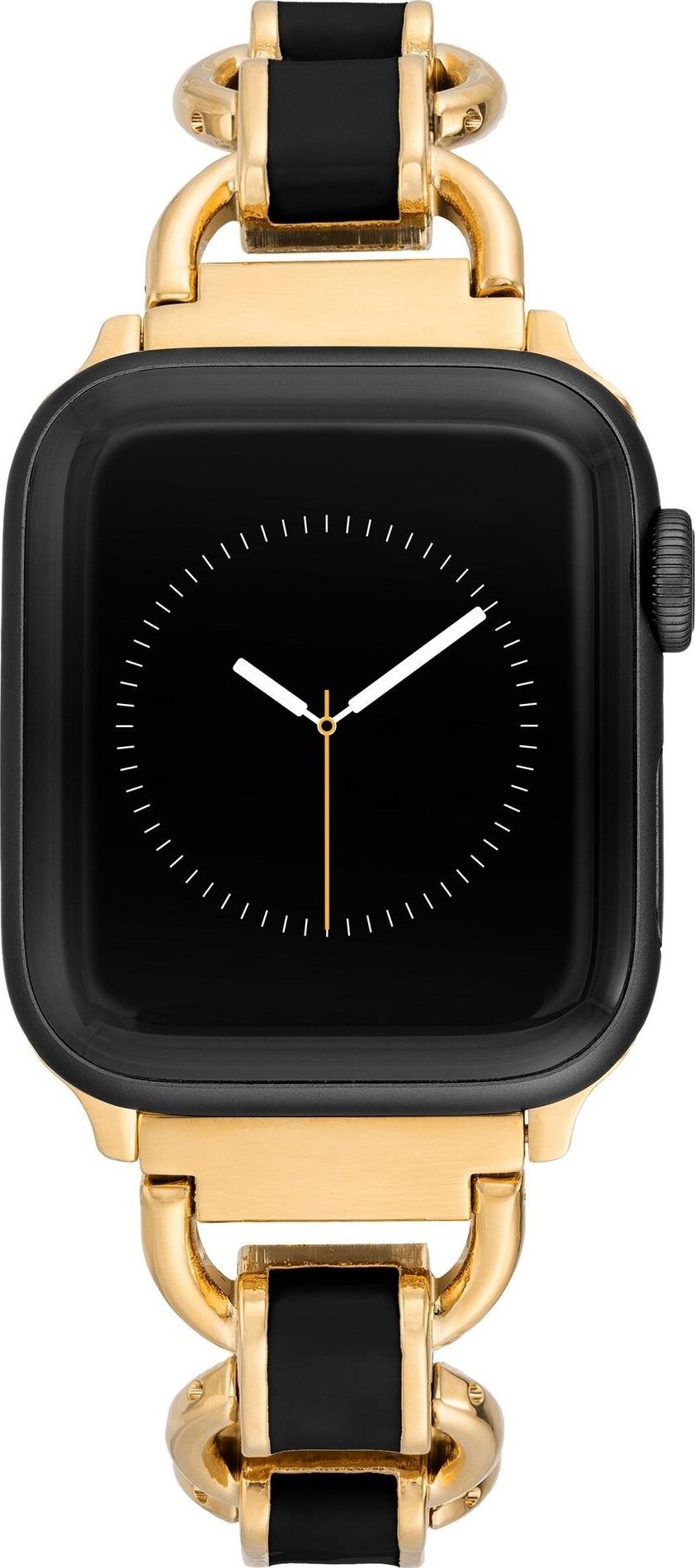 Anne Klein Remienok čierny smalt na Apple Watch 42 mm/44 mm/45 mm/49 mm zlatý