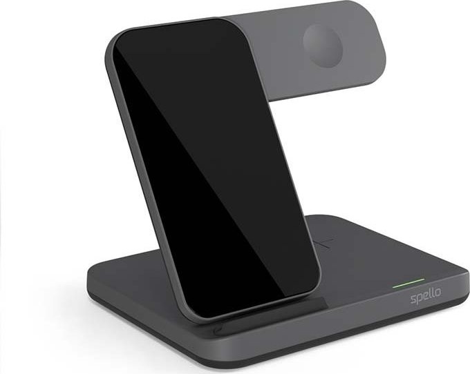 Spello 3 in 1 bezdrôtový nabíjací stojan pre Samsung – čierny