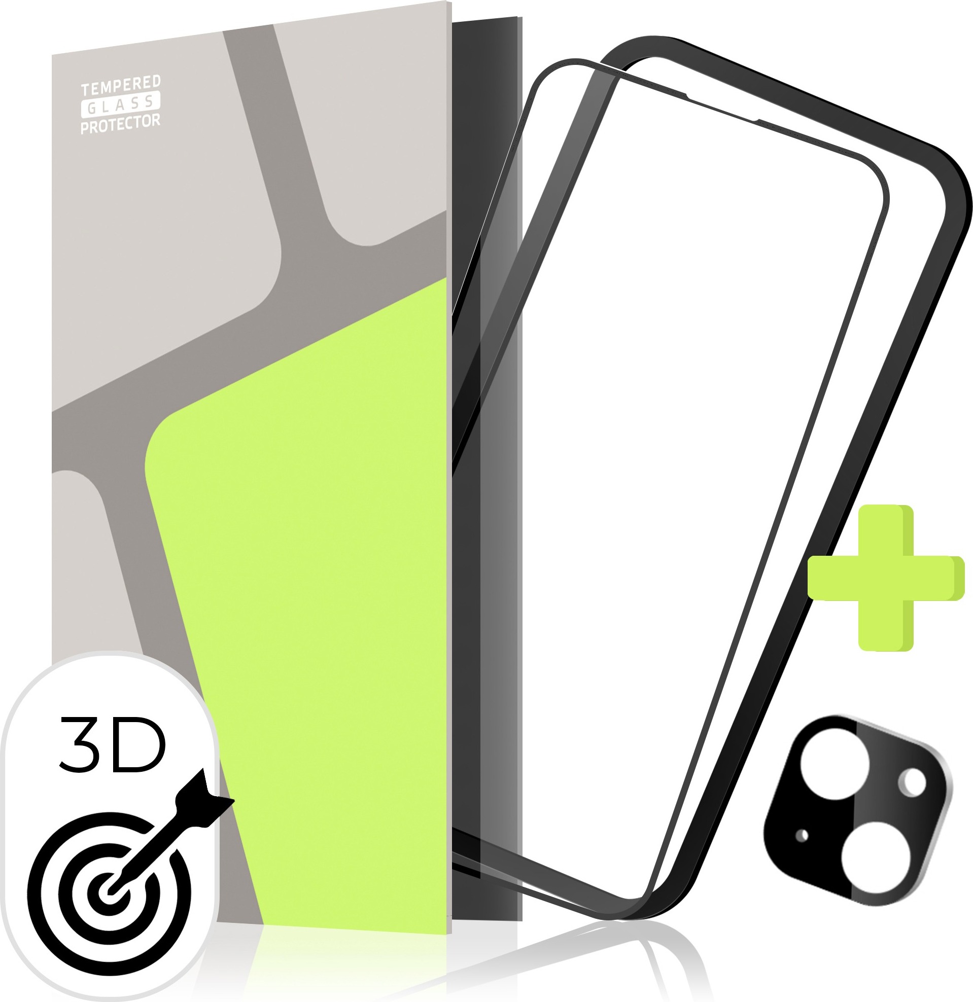 Tempered Glass Protector pre iPhone 15 + sklo na kameru + inštalačný rámček (Case Friendly)