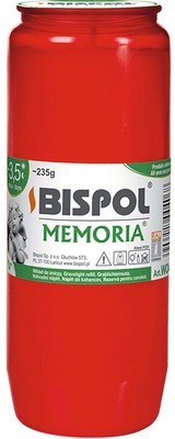 BISPOL cemetery candle Memoria red 84 h