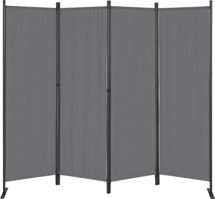 MultiGarden AW-022/4TLG Skladací záhradný a izbový paraván, 4-dielny, 167 × 216 cm, sivý