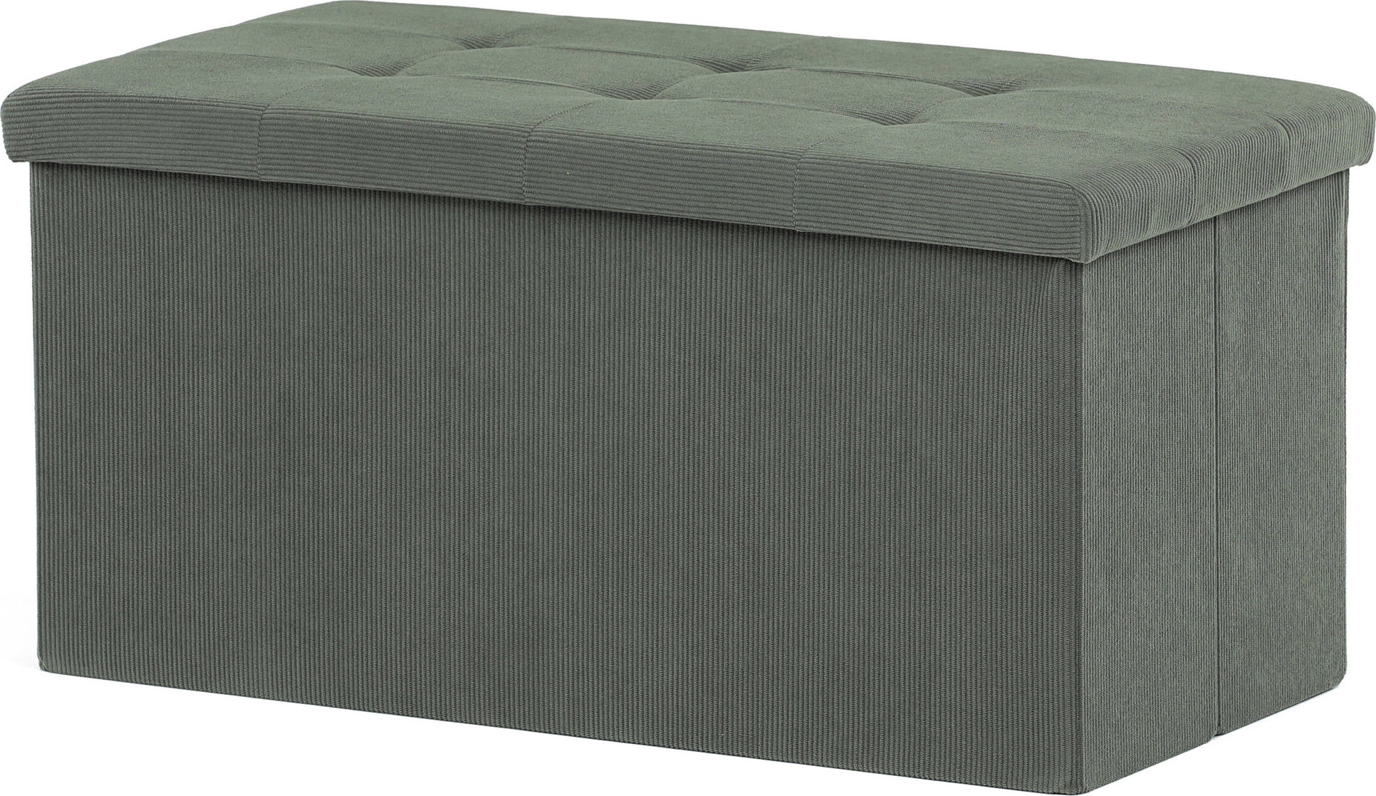 AUTRONIC Taburet s úložným priestorom, zelená menčestrová látka 37 × 77 × 38 cm